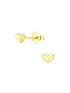 Alexander York Серьги в форме сердца, серьги-гвоздики из золота и серебра 925 пробы, комплект из 2 штук