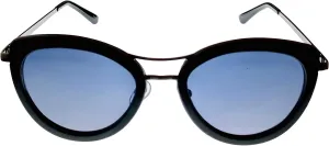 Женские солнцезащитные очки Lucky Brand "Кошачий глаз" из черного пластика, модель "Luna" с дымчатыми линзами, Black