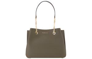 Кожаная наплечная сумка Teagen, большая женская сумка green MICHAEL KORS, Set (Bag+Dust Bag)