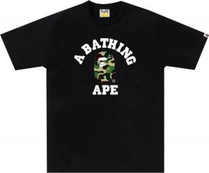 Футболка BAPE ABC Camo College 'Black/Green', черный