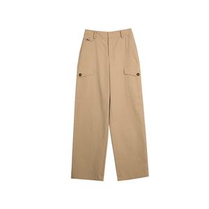 ELLE Повседневные брюки женские Khaki Moderate Straight Fit