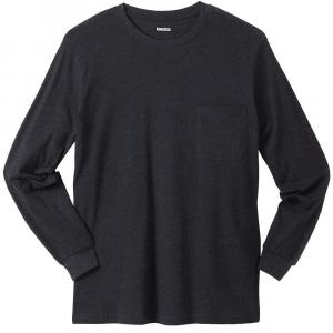 Мужская неусадочная легкая футболка Kingsize с круглым вырезом и карманами для больших и высоких размеров с длинными рукавами KingSize, цвет Heather Charcoal