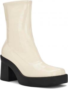 Женские ботильоны Nine West Gerri3 с массивным каблуком и квадратным носком на платформе, Chic Cream Patent