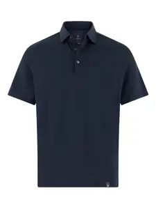 Поло с аппликацией в виде пуговицы Boggi Milano, синий