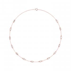 Женское ожерелье с 3-каратным изумрудом и выращенными в лаборатории бриллиантами огранки «маркиза» из 14-каратного золота Vir Jewels, розовый