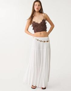 Вязаный крючком топ Stradivarius с цветочным принтом коричневого цвета