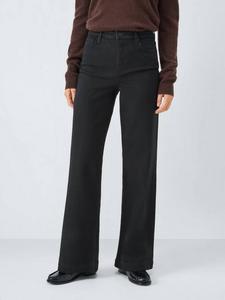 Джинсы с высокой талией и расклешенными штанинами John Lewis, Black