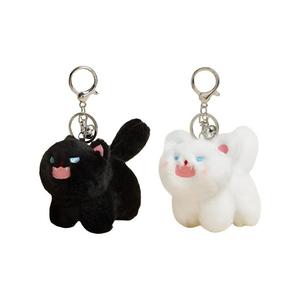 Пушистый и агрессивный котенок с виляющим хвостом плюшевый кулон 8см высотой KUMAOYA