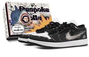 Jordan Баскетбольные кроссовки Air 1 Anti Slip с низким верхом, износостойкие, унисекс, черные