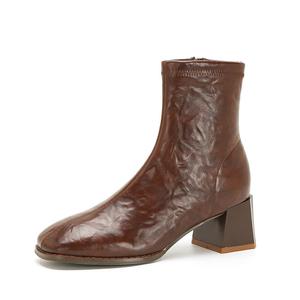 BIGTREE Ботильоны женские, черно-коричневые