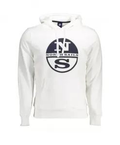 Белая хлопковая толстовка с капюшоном North Sails, белый