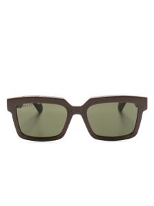 Gucci Eyewear солнцезащитные очки в квадратной оправе со съемными линзами, коричневый