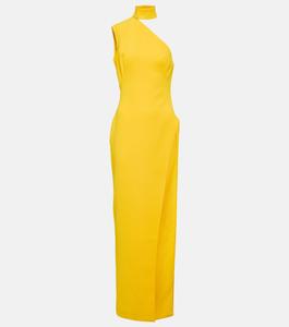 Платье макси асимметричного кроя из крепа MÔNOT, желтый