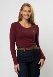Топ U.S. Polo Assn. Long sleeved top, Tawny Port/Bordeaux