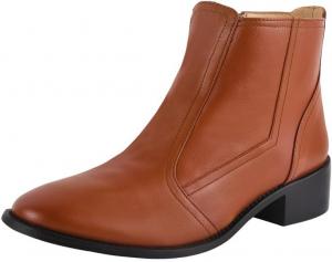 Женские зимние ботинки на низком каблуке LIBERTYZENO из натуральной кожи для взрослых на Рождество, Tan Zipper