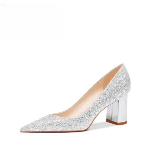 Женские туфли на высоком каблуке Xingdiman, Silver 6Cm