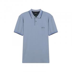 HUGO BOSS Мужская поло серо-голубого цвета