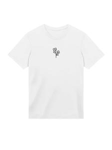 Футболка с вышитым вручную розовым цветком белого цвета F4NT4STIC