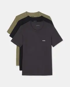 Набор из трех мужских футболок из хлопка разных цветов Boss