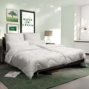 Подушка John Cotton "Юля, подушка Made in Green", наполнитель: полиэстер, чехол: 100% полиэстер, (1 штука), подушка 40х80 см, 80х80см, устойчива к кипячению 95°С, очень пушистая, белый