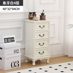 Yu Senyi Комод для гостиной из массива дерева, 5 ящиков, цвет Ivory White, полностью собран