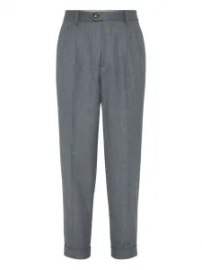 Плиссированные брюки Brunello Cucinelli, серый