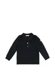 Поло с длинными рукавами Moncler Enfant, синий
