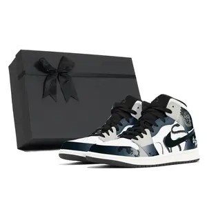 Jordan Air 1 устойчивые к истиранию кроссовки mid топ мужские navy blue