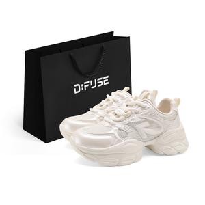D:FUSE SCANDINAVIA Женские кроссовки D FUSE SCANDINAVIA, износостойкие, увеличивающие рост, низкие, массивные, бежевые