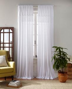 Полупрозрачная оконная штора Calypso с макраме и кисточками Elrene Home Fashions, White, 52x84
