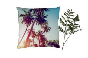 Декоративная подушка MuchoWow Диванная подушка Декоративная подушка для гостиной 60 x 60 см Пальма - Лето - Ретро - Солнце - Чехлы на подушки - Хлопчатобумажная ткань - Декоративные наволочки