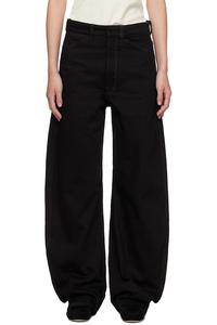 Джинсы с высокой талией и изогнутой формой Lemaire, черный