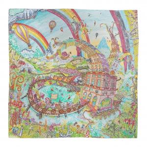 Шелковый шарф Mulberry для женщин Многоцветный HERMES