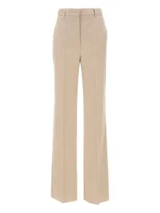 Плиссированные брюки в тонкую полоску Max Mara, нейтральный