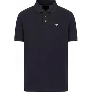 Мерсеризованная пике-поло с микроорлом EMPORIO ARMANI, синий