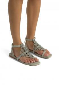 Сандалии с Т-образной застежкой CIERRE CON HEBILLA Alma en Pena, серо-коричневый