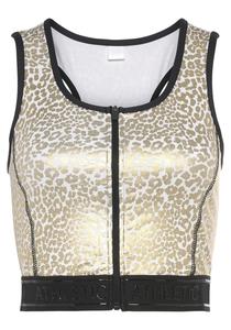 Топ LASCANA ACTIVE Crop, цвет gold, weiß