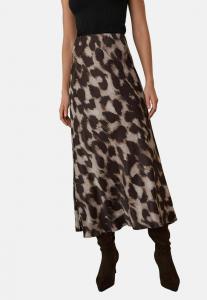 Юбка Next REGULAR FIT- PRINT MIDI, Animal Print/Brown