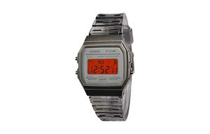 CASIO Часы Retrofit Series Quartz Movement Resin Strap Watch Men's Watch Gray Dial, White Dial with Orange Bezel