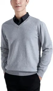 Мужской классический вязаный свитер с V-образным вырезом