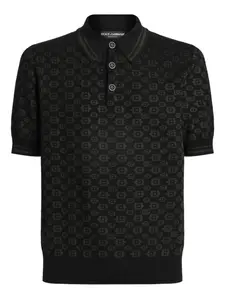 Рубашка поло с геометричным узором Dolce & Gabbana, черный