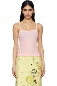 Розовый топ с нашивкой «Лисенок» Maison Kitsuné