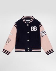 Длинная бомбер-куртка из ткани с нашивкой Dolce&Gabbana, мультиколор