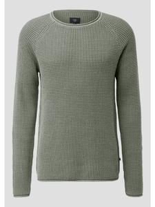 Вязаный свитер цвета 7380_оливковый зеленый QS