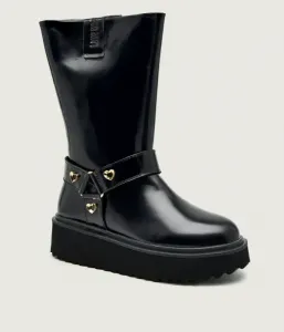 Кожаные сапоги Love Moschino, черный