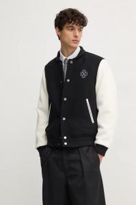 Бомбер United Colors of Benetton из смесовой шерсти, черный