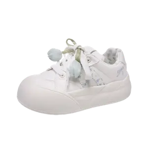 JimiXiong Женские низкие скейтерские кеды бело-голубые, цвет White Blue