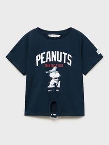 Детская хлопковая футболка Snoopy Peanuts Mango, Navy