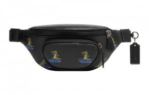 COACH Спринт Канвас с кожаной поясной сумкой через плечо кроссбоди средний мужской черный