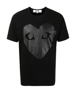 Футболка с выцветшим сердцем Comme Des Garçons Play, черный
